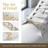 image:imageAllegra K 4 PCS Womens Shoelace Charm DIY Decorative Rhinestones Shoe Clips Faux Pearl for PartyGold Silver11