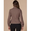 image:imageAllegra K Casual Denim Jacket for Womens Classic Stand Collar Long Sleeve Jean JacketCoffee