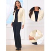 image:imageAllegra K Collarless Blazer for Womens Business Casual Outfits Open Front Long Sleeve Suit JacketsBeige