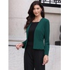 image:imageAllegra K Collarless Blazer for Womens Business Casual Outfits Open Front Long Sleeve Suit JacketsDark Green