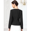 image:imageAllegra K Collarless Jackets for Women Business Casual Blazer Button Down Fitted Long Sleeve Office Work Suit JacketBlack
