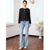 image:imageAllegra K Collarless Jackets for Women Business Casual Blazer Button Down Fitted Long Sleeve Office Work Suit JacketBlack