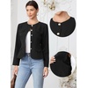 image:imageAllegra K Collarless Jackets for Women Business Casual Blazer Button Down Fitted Long Sleeve Office Work Suit JacketBlack