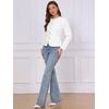 image:imageAllegra K Collarless Jackets for Women Business Casual Blazer Button Down Fitted Long Sleeve Office Work Suit JacketWhite