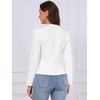 image:imageAllegra K Collarless Jackets for Women Business Casual Blazer Button Down Fitted Long Sleeve Office Work Suit JacketWhite