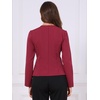 image:imageAllegra K Collarless Jackets for Women Business Casual Blazer Button Down Fitted Long Sleeve Office Work Suit JacketWine Red