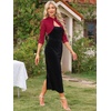 image:imageAllegra K Elegant Lace Bolero Shrug for Women 34 Sleeve Stand Collar Sheer Floral Lace Cardigan TopDark Red