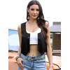 image:imageAllegra K Fringe Vest for Womens 70s Faux Suede Sleeveless Tassel Waistcoat Jacket Western Cowgirl OutfitBlack
