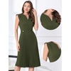 image:imageAllegra K Summer Dress for Women 2026 Elegant Sleeveless V Neck ALine Pleated Flowy Midi DressArmy Green