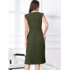 image:imageAllegra K Summer Dress for Women 2026 Elegant Sleeveless V Neck ALine Pleated Flowy Midi DressArmy Green