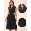 image:imageAllegra K Summer Dress for Women 2026 Elegant Sleeveless V Neck ALine Pleated Flowy Midi DressBlack