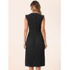 image:imageAllegra K Summer Dress for Women 2026 Elegant Sleeveless V Neck ALine Pleated Flowy Midi DressBlack