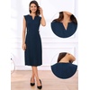 image:imageAllegra K Summer Dress for Women 2026 Elegant Sleeveless V Neck ALine Pleated Flowy Midi DressDeep Blue