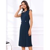 image:imageAllegra K Summer Dress for Women 2026 Elegant Sleeveless V Neck ALine Pleated Flowy Midi DressDeep Blue