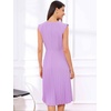 image:imageAllegra K Summer Dress for Women 2026 Elegant Sleeveless V Neck ALine Pleated Flowy Midi DressPurple