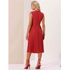 image:imageAllegra K Summer Dress for Women 2026 Elegant Sleeveless V Neck ALine Pleated Flowy Midi DressRed