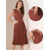 image:imageAllegra K Summer Dress for Women 2026 Elegant Sleeveless V Neck ALine Pleated Flowy Midi DressRust Red