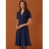 image:imageAllegra K Vintage Work Dresses for Womens 1950s Flat Collar Short Sleeve Fit and Flare DressNavy Blue
