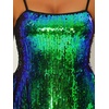 image:imageAllegra K Women Sequin Mini Dresses Party Club Adjustable Spaghetti Strap Festival Outfits Sparkly Disco DressGreen