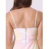 image:imageAllegra K Women Sequin Mini Dresses Party Club Adjustable Spaghetti Strap Festival Outfits Sparkly Disco DressPink White