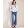image:imageAllegra K Womens Summer V Neck Boho Mexican Embroidered Tops Peasant Blouse Lantern Sleeve Shirts Casual TopsWhite