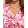 image:imageAllegra K Womens Wrap Peplum Top Blouse 2026 Summer Floral Short Sleeve Ruffle V Neck Belted ShirtsPink Floral