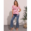 image:imageAllegra K Womens Wrap Peplum Top Blouse 2026 Summer Floral Short Sleeve Ruffle V Neck Belted ShirtsPink Floral
