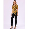image:imageAllegra K Womens Wrap Peplum Top Blouse 2026 Summer Floral Short Sleeve Ruffle V Neck Belted ShirtsTurmeric