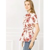 image:imageAllegra K Womens Wrap Peplum Top Blouse 2026 Summer Floral Short Sleeve Ruffle V Neck Belted ShirtsWhite