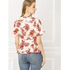 image:imageAllegra K Womens Wrap Peplum Top Blouse 2026 Summer Floral Short Sleeve Ruffle V Neck Belted ShirtsWhite