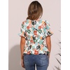 image:imageAllegra K Womens Wrap Peplum Top Blouse 2026 Summer Floral Short Sleeve Ruffle V Neck Belted ShirtsWhite Floral