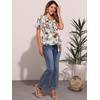 image:imageAllegra K Womens Wrap Peplum Top Blouse 2026 Summer Floral Short Sleeve Ruffle V Neck Belted ShirtsWhite Floral