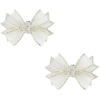 image:imageAllegra K 2 PCS Womens Bow Shoe Clips Rhinestone Satin Shoe Buckle Removable Decorative Clips for Heels FlatsBeigeTulle