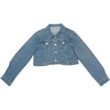 image:imageAllegra K Denim Jacket for Womens 2025 Casual Collared Long Sleeve Crop Jean JacketsGrey Blue