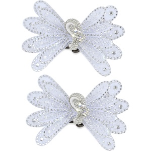 image:imageAllegra K 2 PCS Womens Bow Shoe Clips Rhinestone Satin Shoe Buckle Removable Decorative Clips for Heels FlatsLight GrayTwist