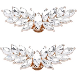 image:imageAllegra K 2 PCS Womens Rhinestone Shoe Clips Crystal Wing Clips for Heels and FlatsGoldCrystal