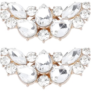 image:imageAllegra K 2 PCS Womens Rhinestone Shoe Clips Crystal Wing Clips for Heels and FlatsGoldRound