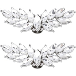 image:imageAllegra K 2 PCS Womens Rhinestone Shoe Clips Crystal Wing Clips for Heels and FlatsSilverCrystal