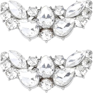 image:imageAllegra K 2 PCS Womens Rhinestone Shoe Clips Crystal Wing Clips for Heels and FlatsSilverRound