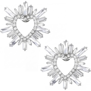 image:imageAllegra K 2 PCS Womens Rhinestone Shoe Clips Detachable Crystal Shoe Buckle Clips for Wedding PartySilverHeart