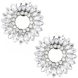 image:imageAllegra K 2 PCS Womens Rhinestone Shoe Clips Detachable Crystal Shoe Buckle Clips for Wedding PartySilverSingle