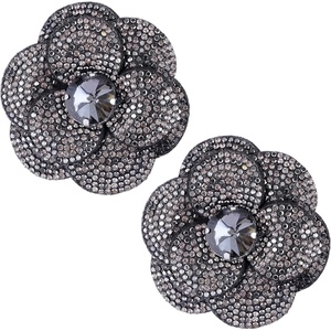 image:imageAllegra K 2 PCS Womens Rose Flower Shoe Clips Detachable Wedding Shoe Embellishment for FlatsBlack