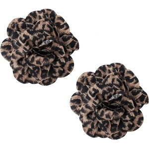 image:imageAllegra K 2 PCS Womens Rose Flower Shoe Clips Detachable Wedding Shoe Embellishment for FlatsLeopardprint peony