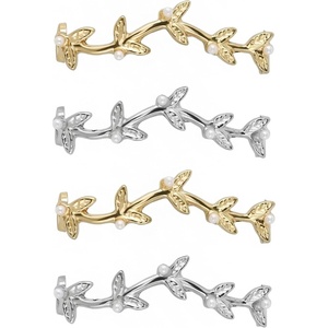 image:imageAllegra K 4 PCS Womens Shoelace Charm DIY Decorative Rhinestones Shoe Clips Faux Pearl for PartyGold Silver1