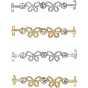 image:imageAllegra K 4 PCS Womens Shoelace Charm DIY Decorative Rhinestones Shoe Clips Faux Pearl for PartyGold Silver10