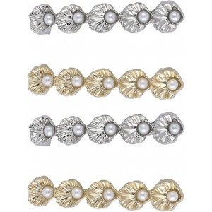 image:imageAllegra K 4 PCS Womens Shoelace Charm DIY Decorative Rhinestones Shoe Clips Faux Pearl for PartyGold Silver13