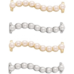 image:imageAllegra K 4 PCS Womens Shoelace Charm DIY Decorative Rhinestones Shoe Clips Faux Pearl for PartyGold Silver15