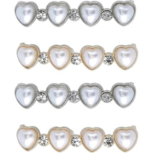image:imageAllegra K 4 PCS Womens Shoelace Charm DIY Decorative Rhinestones Shoe Clips Faux Pearl for PartyGold Silver3