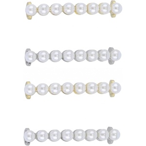 image:imageAllegra K 4 PCS Womens Shoelace Charm DIY Decorative Rhinestones Shoe Clips Faux Pearl for PartyGold Silver9