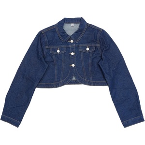 image:imageAllegra K Denim Jacket for Womens 2025 Casual Collared Long Sleeve Crop Jean JacketsNavy Blue